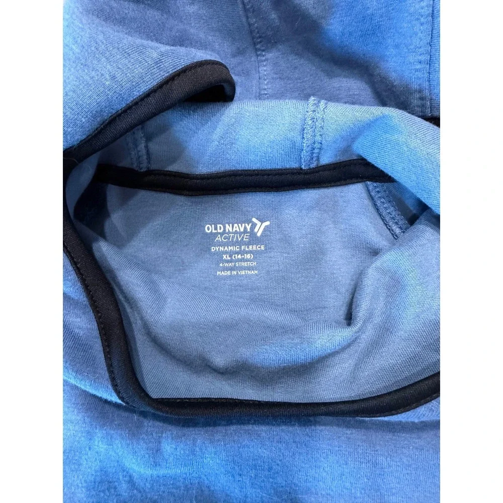 Old Navy Active Boys Dynamic Fleece Short Sleeve Hoodie Blue XL 14-16 NWT
